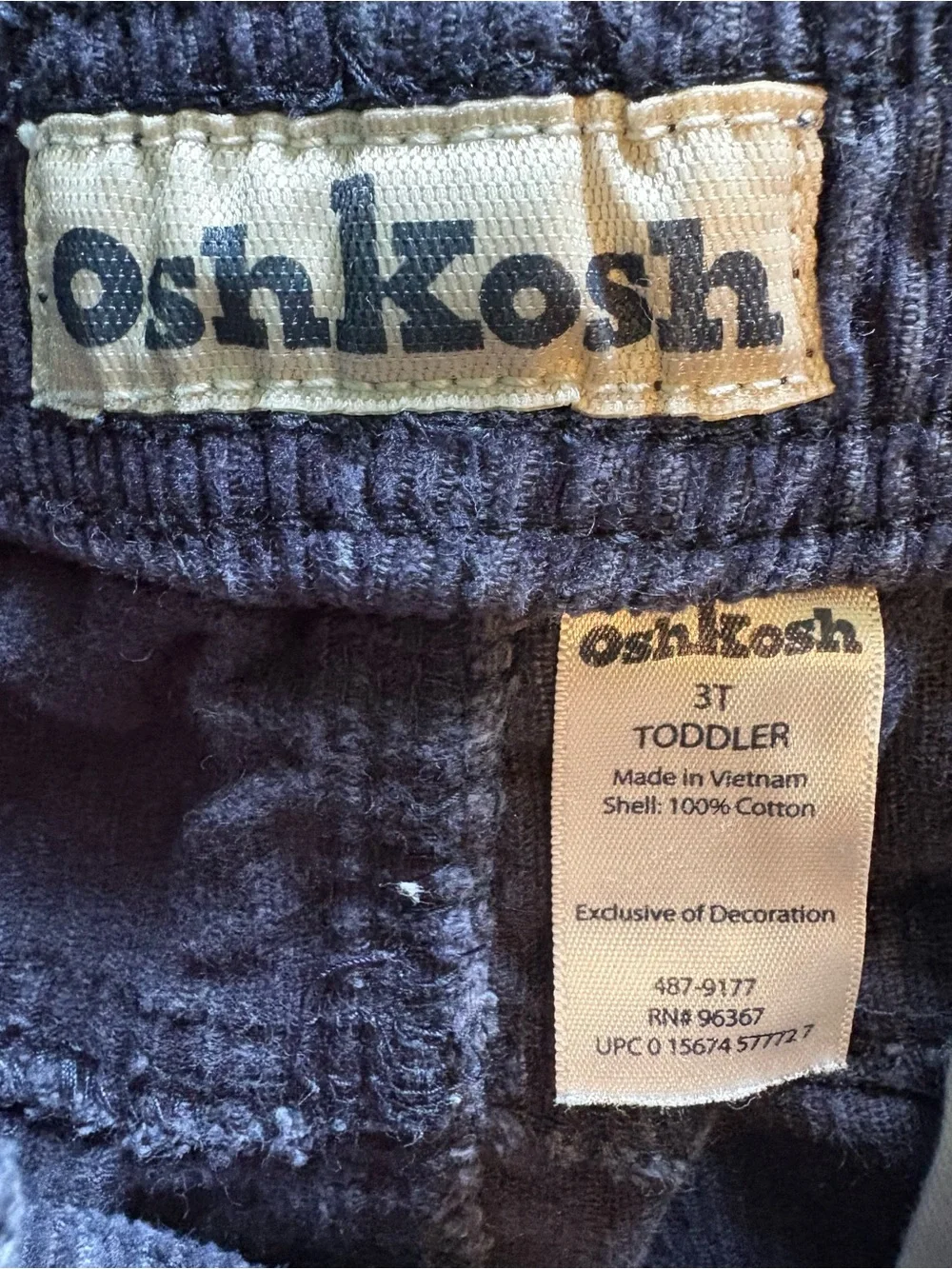 OshKosh B'gosh Navy Corduroy Cargo Toddler Corduroy 3T